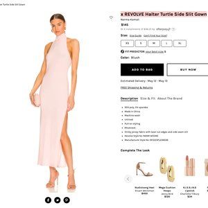 x REVOLVE Halter Turtle Side Slit Gown